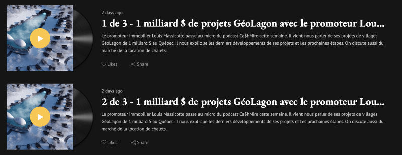 [FR] 1 milliard $ de projets geoLAGON avec le promoteur Louis Massicotte