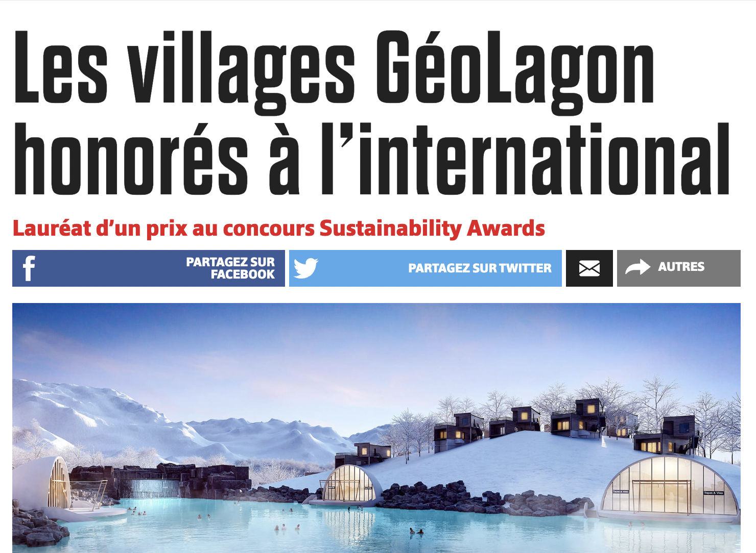 Les villages GéoLagon honorés à l’international