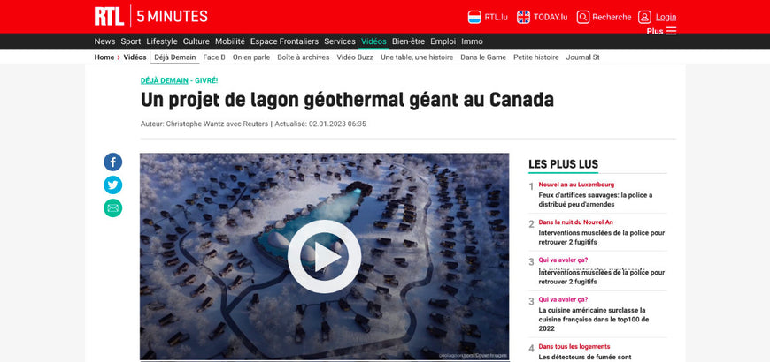[FR] Un projet de lagon géothermal géant au Canada