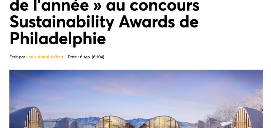 [FR] Le GéoLagon nommé « initiative de l’année » au concours Sustainability Awards de Philadelphie