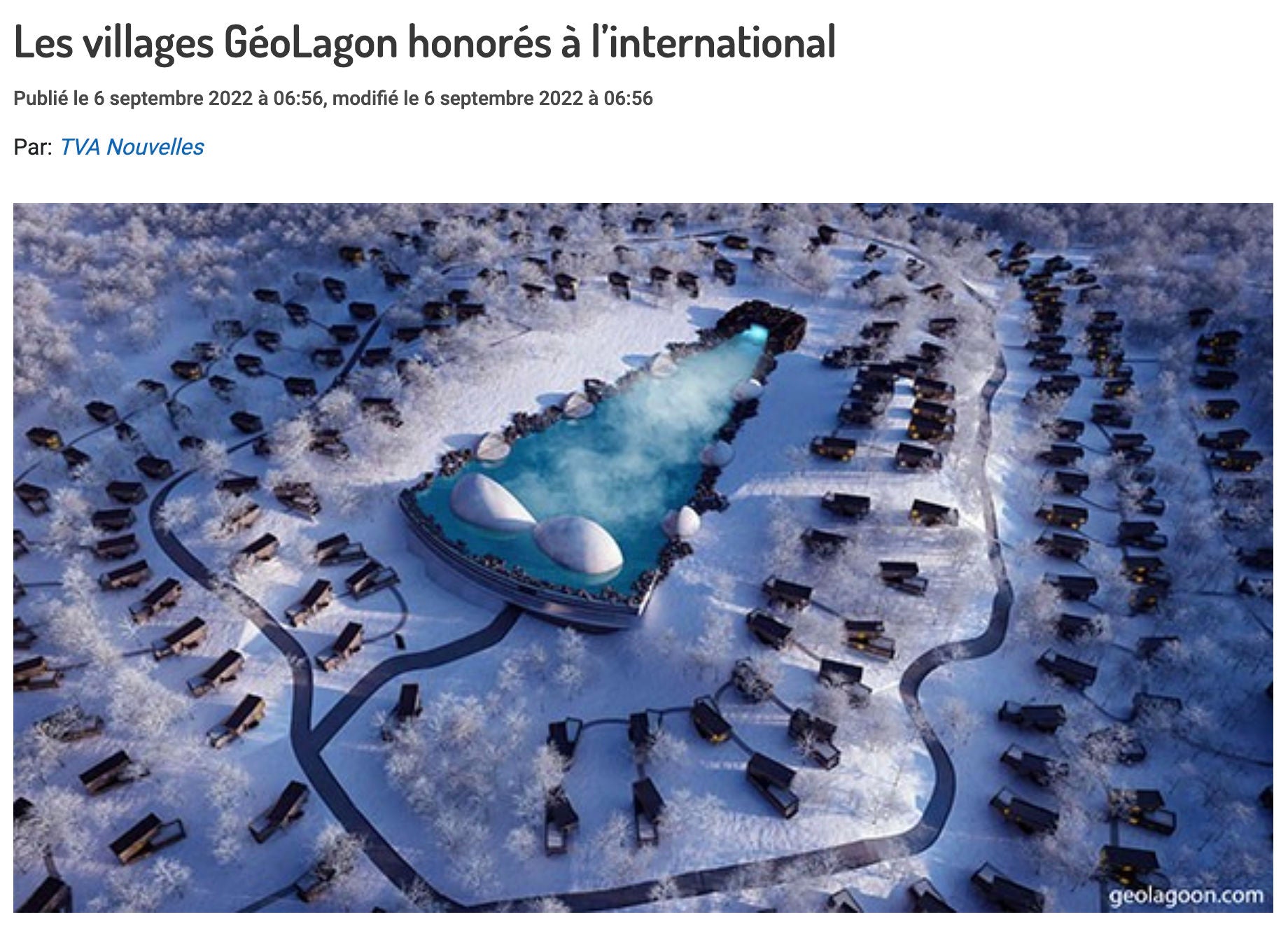 Les villages GéoLagon honorés à l’international