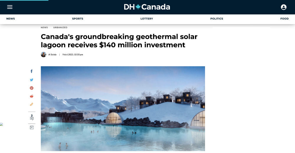 [EN] Canada's groundbreaking geothermal solar lagoon receives $140 million investment