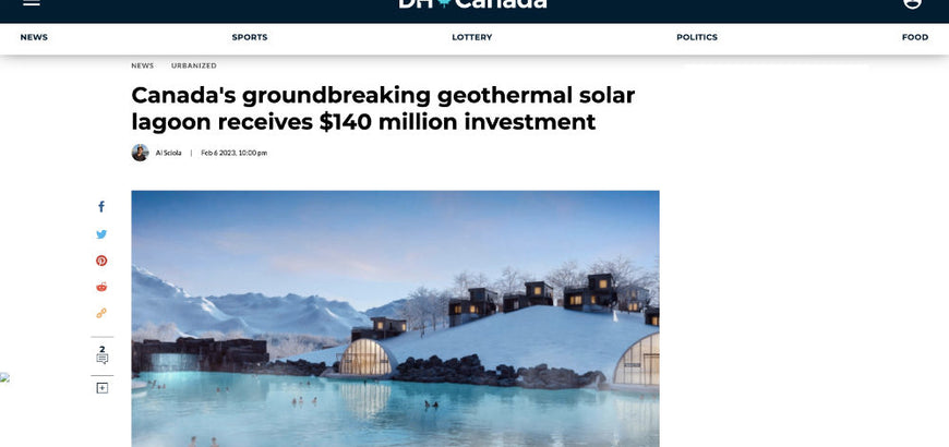 [EN] Canada's groundbreaking geothermal solar lagoon receives $140 million investment
