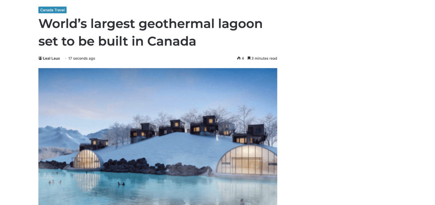 [EN] World’s largest geothermal lagoon set to be built in Canada