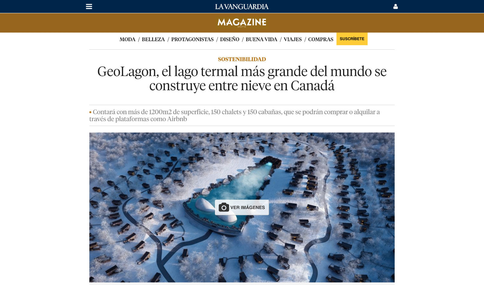[ES] GeoLagon, el lago termal más grande del mundo se construye entre nieve en Canadá