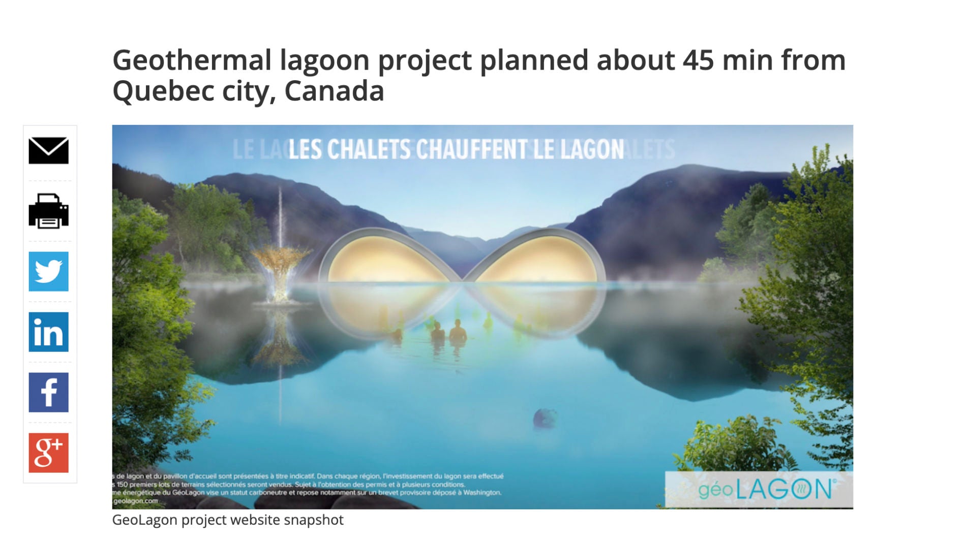 [EN] Geothermal lagoon project planned about 45 min from Quebec city, Canada